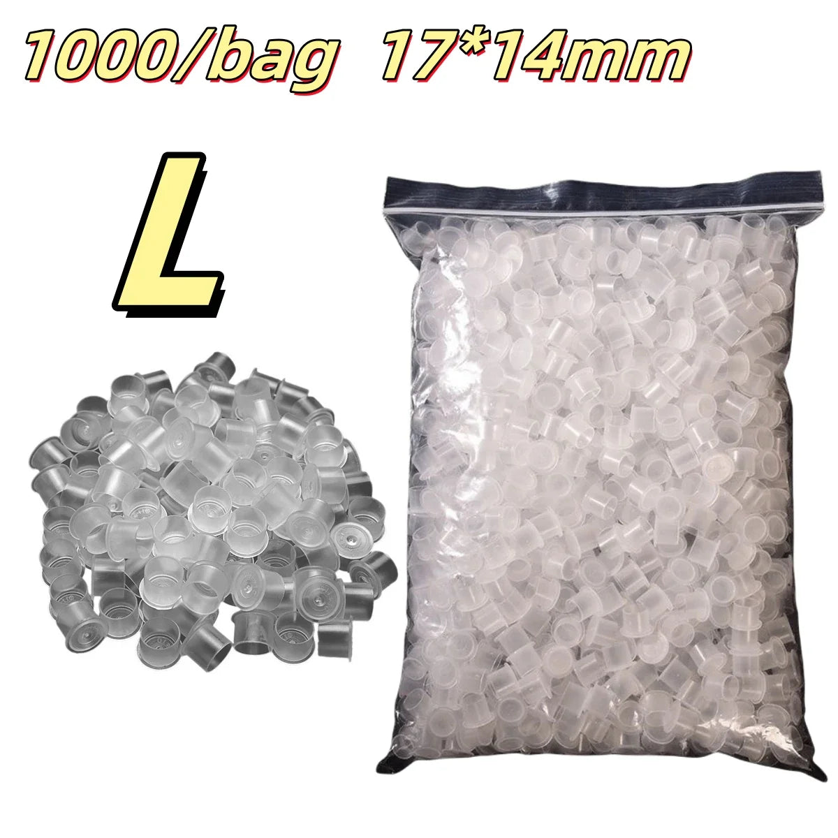 ROKYO 1000PCS Disposable Steady Tattoo Ink Cups Plastic Pigment Clear Holder Container Caps Permanent Makeup Microblading Supply Beauty Trend Shop
