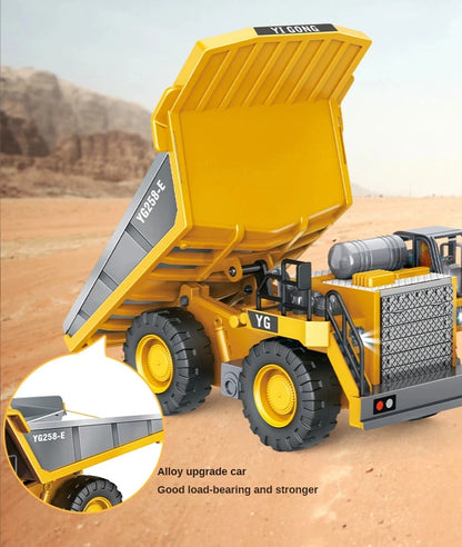 4WD Remote Control Excavator 4x4 Alloy Dump Truck Bulldozer Radio Model RC Car Construction Vehicle Toy Children Kids Gifts Beauty World Shop