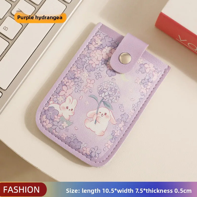 Vintage Oil Painting Pull Out Card Holder One Piece Women's Compact Ultra Thin Mini Cartoon New Style Niche Design Card Case Bag Beauty World Shop
