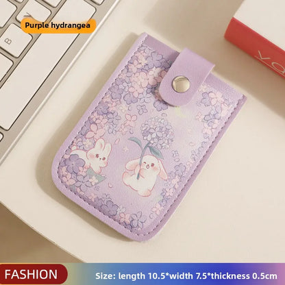 Vintage Oil Painting Pull Out Card Holder One Piece Women's Compact Ultra Thin Mini Cartoon New Style Niche Design Card Case Bag Beauty World Shop
