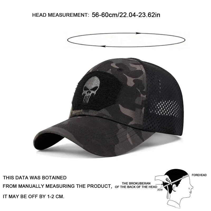 2025 NEW Skull Embroidered Top with Patch Breathable Baseball Caps Spring and Autumn Outdoor Adjustable Casual Hat Sunscreen Hat Beauty World Shop