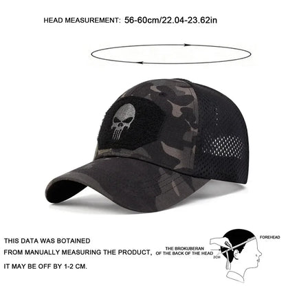 2025 NEW Skull Embroidered Top with Patch Breathable Baseball Caps Spring and Autumn Outdoor Adjustable Casual Hat Sunscreen Hat Beauty World Shop