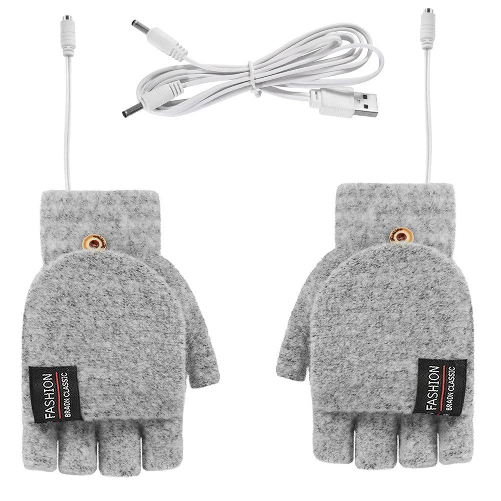 Electric heating gloves hand warmer gloves heater rechargeable USB reusable laptop suitable for sports skiing winter warm gloves Beauty World Shop
