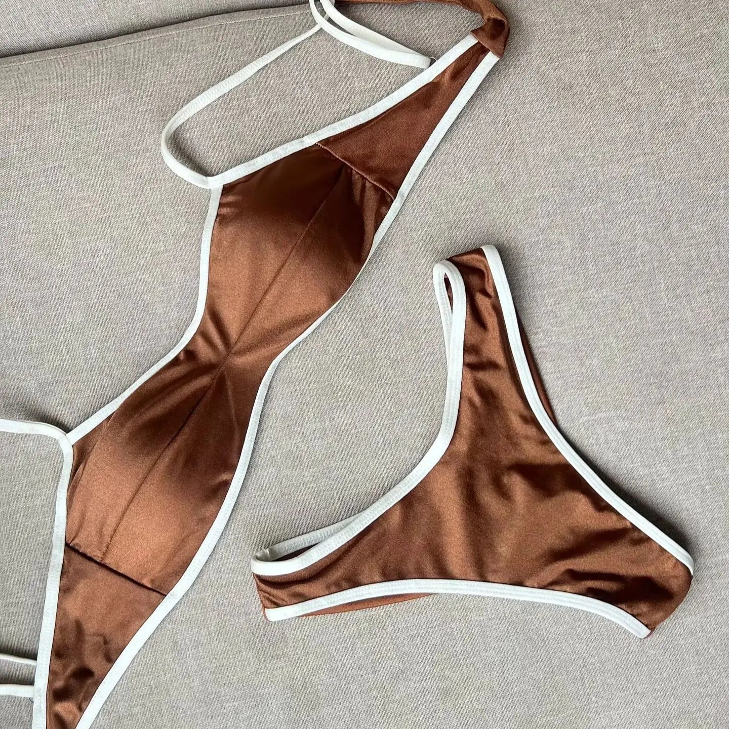 2026 Sexy Bikini Women Swimsuit Female Swimwear Bandeau Biquini Bathing Suit Shiny Swimming Suits Halter Bodysuit Beachwear Beauty World Shop