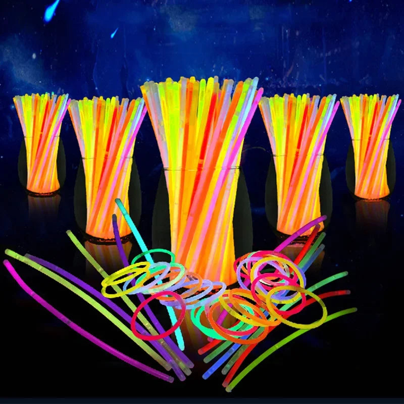 50/100Pcs Fluorescence Sticks Party Multicolor Glowing Stick Bright Colorful Light Bright Bendable Glow Bracelet Party Supplies Beauty World Shop