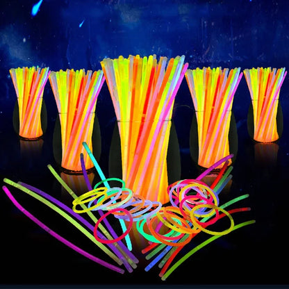 50/100Pcs Fluorescence Sticks Party Multicolor Glowing Stick Bright Colorful Light Bright Bendable Glow Bracelet Party Supplies Beauty World Shop