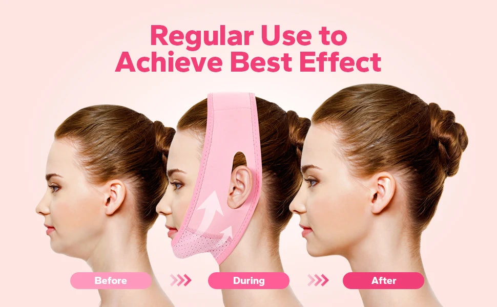 Reusable Face Strap, V Line Mask, Double Chin Reducer, Chin Up Patch, Chin Strap, V Shaped Belt, V Shaped Face Mask for Sagging Beauty World Shop