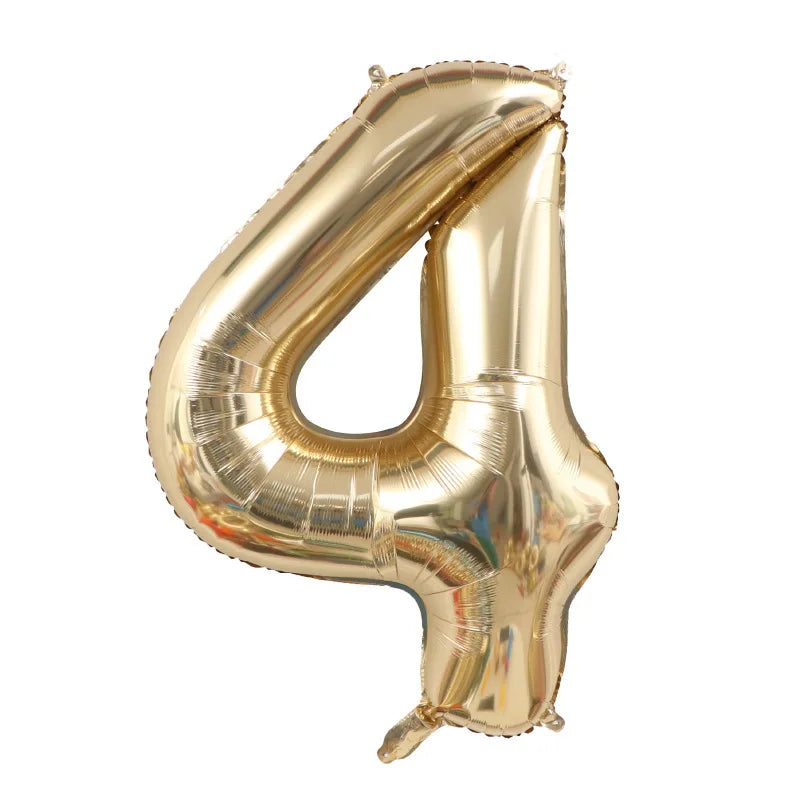 1PCS 40 inch large white gold light gold digital foil balloon for girls' birthdays helium big number0-9 balloon decoration Beauty World Shop