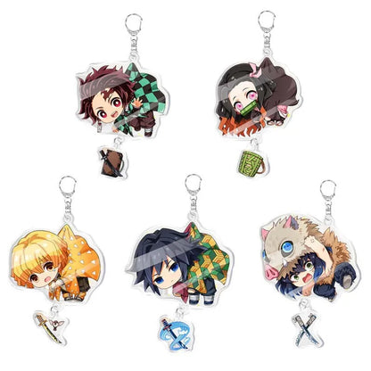 Demon Slayer doll toy Kimetsu No Yaiba Blade of Ghost Keychain Acrylic Pendant Car Key Chain Fans kids Xmas Gift Anime Jewelry Beauty World Shop