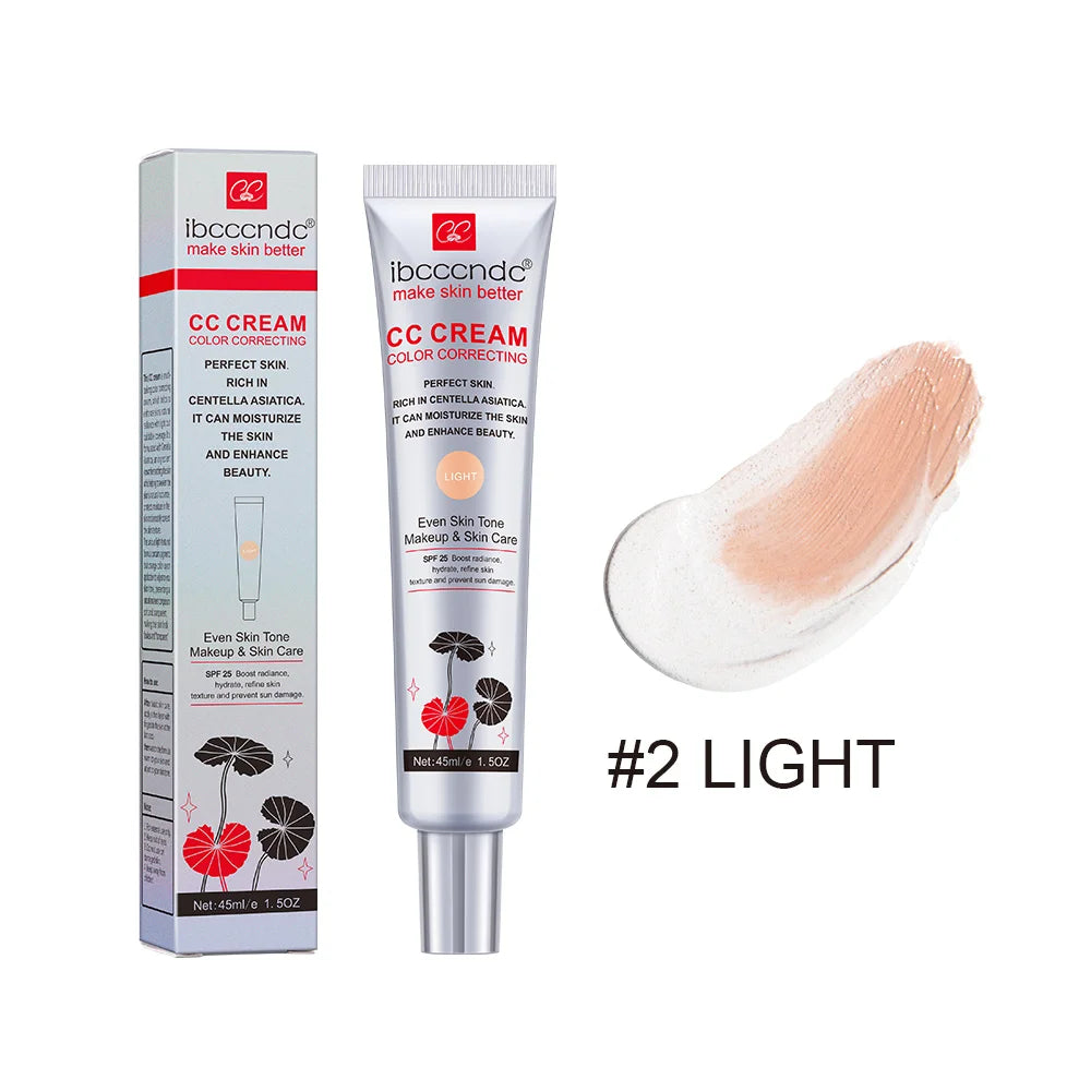45ml Color Correcting CC Cream Facial Centella Asiatica Repair BB Cream Natural Concealer Whitening Liquid Foundation Cosmetics Beauty World Shop