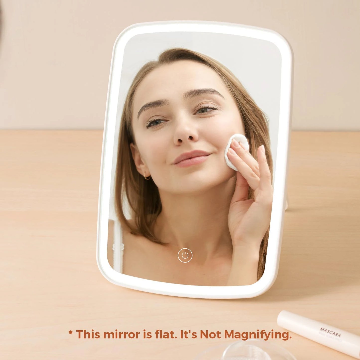 LED Makeup Mirror with Stand Desktop Folding Compact Square Travel Cosmetic Portable Lighted Vanity Mirror Touch Screen Tabletop Beauty World Shop