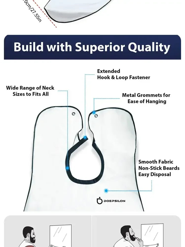 1/2PCS Male Shaving Aprons Creative Wall Mirror Suction Haircut Wrap Cape Home Salon Moustache Beard Shaving Apron Cleaning Bib Beauty World Shop