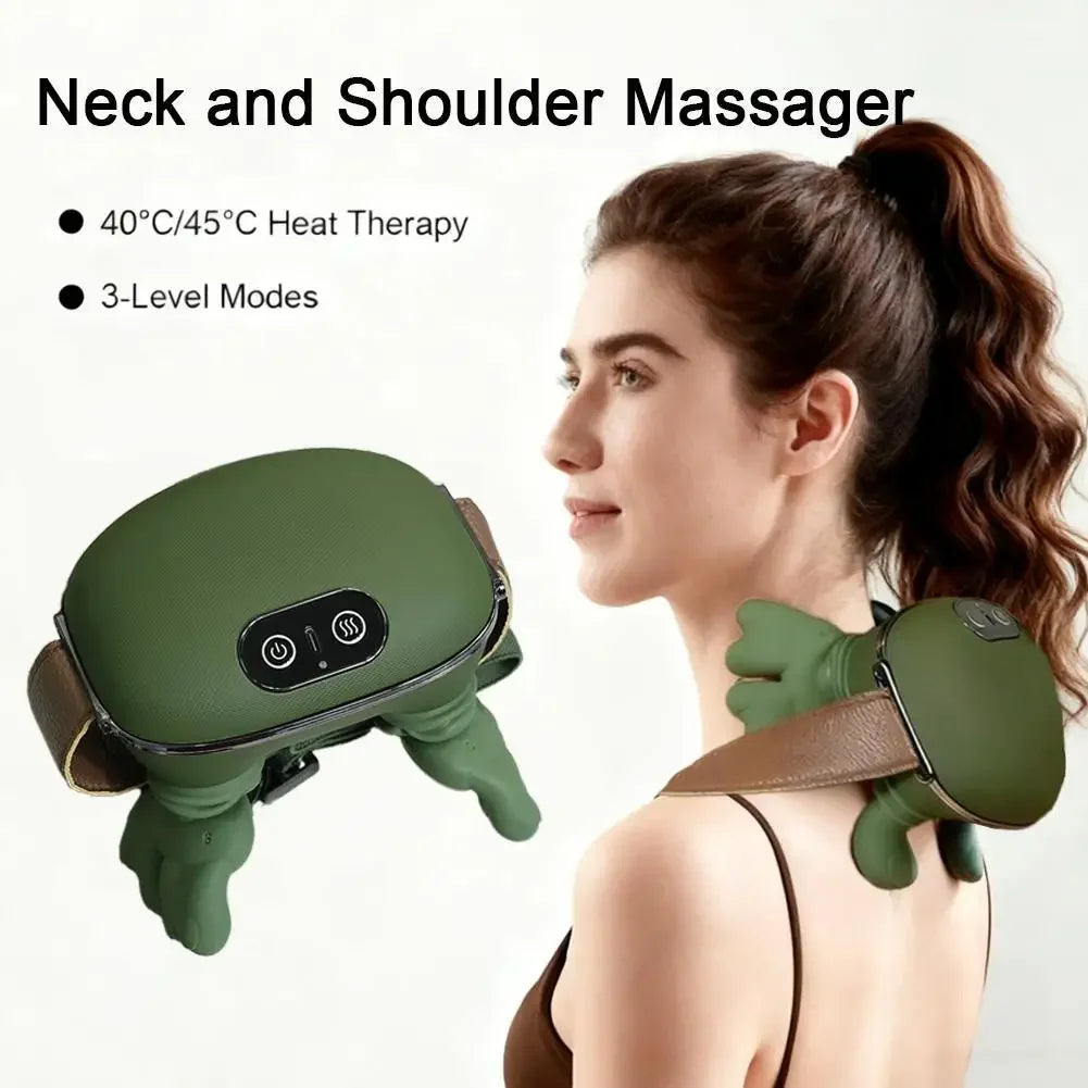 3-Level Modes Bionic Neck Shoulder Massager Back Massagers Electric Kneading Muscles Massage Pillow Relax Neck Waist Leg Body