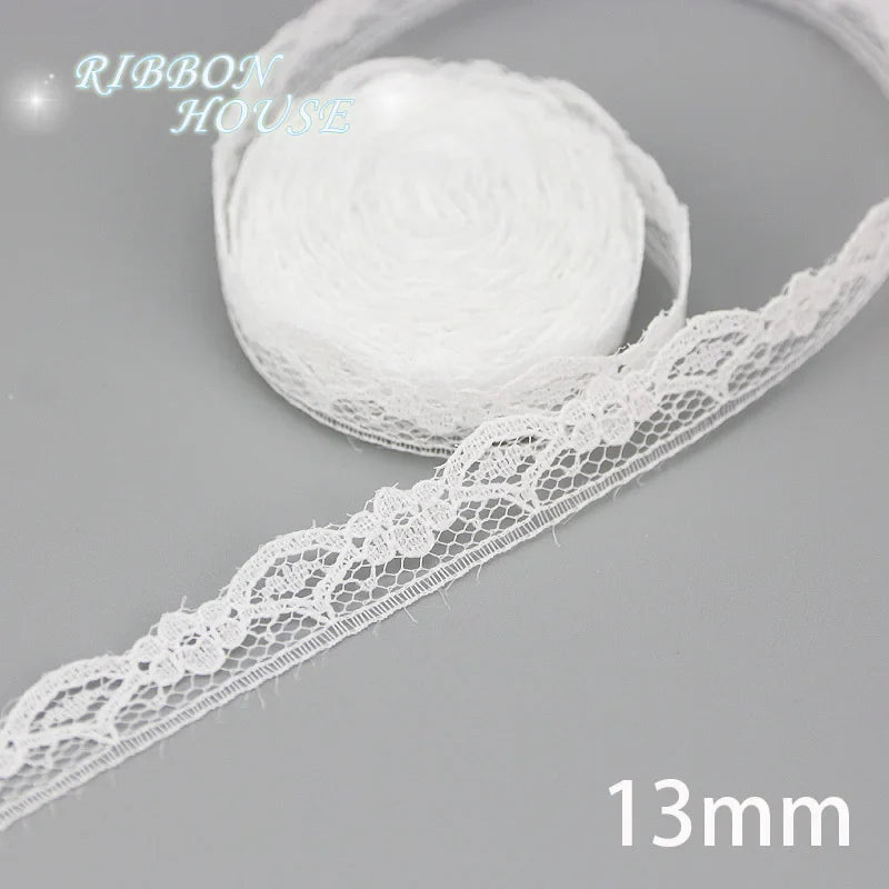(5 yards/roll) white Lace ribbon fabric Webbing Decoration Lovely gift packing polyester Material Home Accessories Store