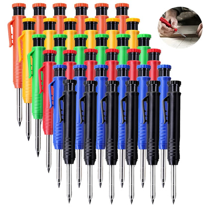 6Pcs Engineering Drawing Woodworking Marking Mechanical Pencils, 2.8mm Long Head Carpenter Pencil, Applicable Construction Works Beauty World Shop