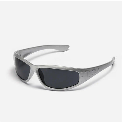 Y2K Silver Sunglasses Color Hollowed Out Future Sense Of Technology Hot Girls Net Red Sunglasses Women Sunglasses Trendy Men Beauty World Shop