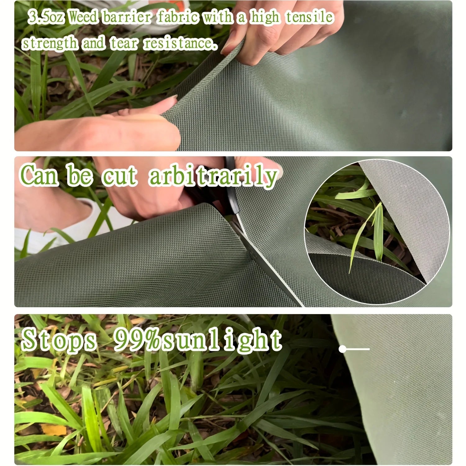 Heavy duty non-woven floor covering weed barrier, green, non-woven fabric, suitable for gardens, courtyards, farms, orchards Beauty World Shop