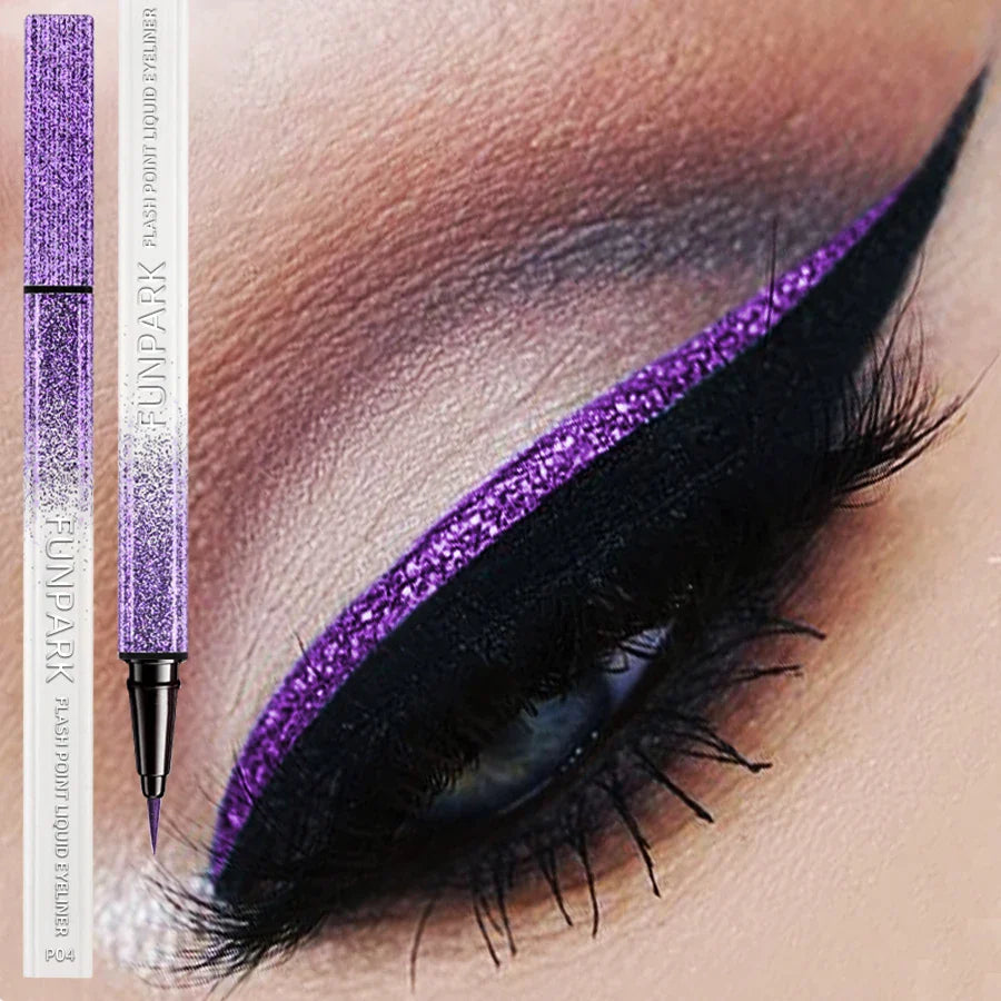 6 Color Diamond Shiny Eye Liner Eyeshadow Waterproof Quick-dry Silver Gold Metellic Pearlescent Liquid Eyeliner Makeup Gilfts Beauty Trend Shop