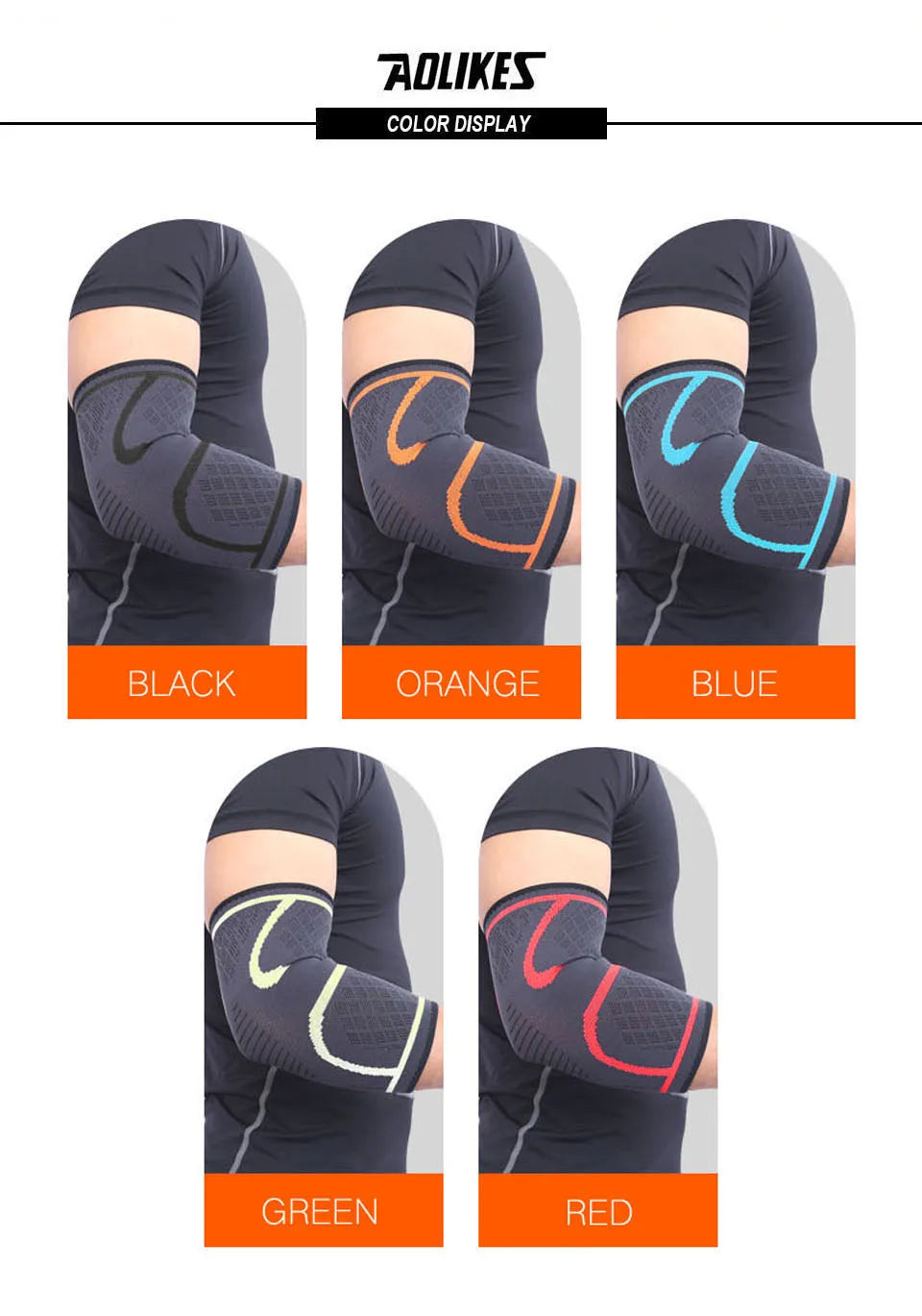 AOLIKES 1PCS Elbow Support Elastic Gym Sport Elbow Protective Pad Absorb Sweat Sport Basketball Arm Sleeve Elbow Brace Beauty World Shop