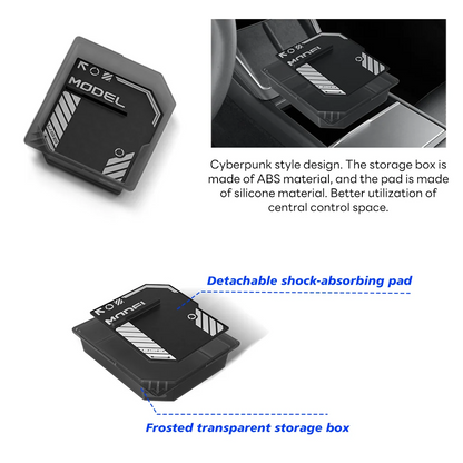 For Tesla Model Y Juniper 2025 Launch Center Console Eyeglasses Storage Box Armrest Box Upper&Lower Silicone Pad Beauty World Shop