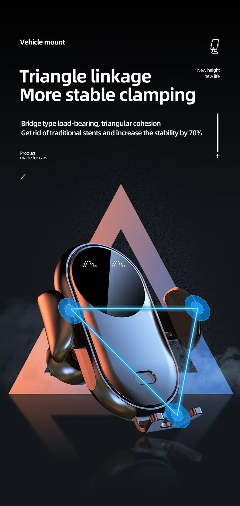 Infrared Induction Car Wireless Charger Stand Car Air Vent Clamp for iPhone 16~12 Pro Max Samsung Galaxy S25/S24 Fast Charging Beauty World Shop