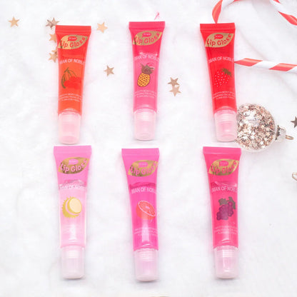 6pcs/set, Moisturizing Clear Lip Gloss, Pineapple, strawberry, grapes Translucent Plumping Lip Oils Gift Set Beauty Trend Shop