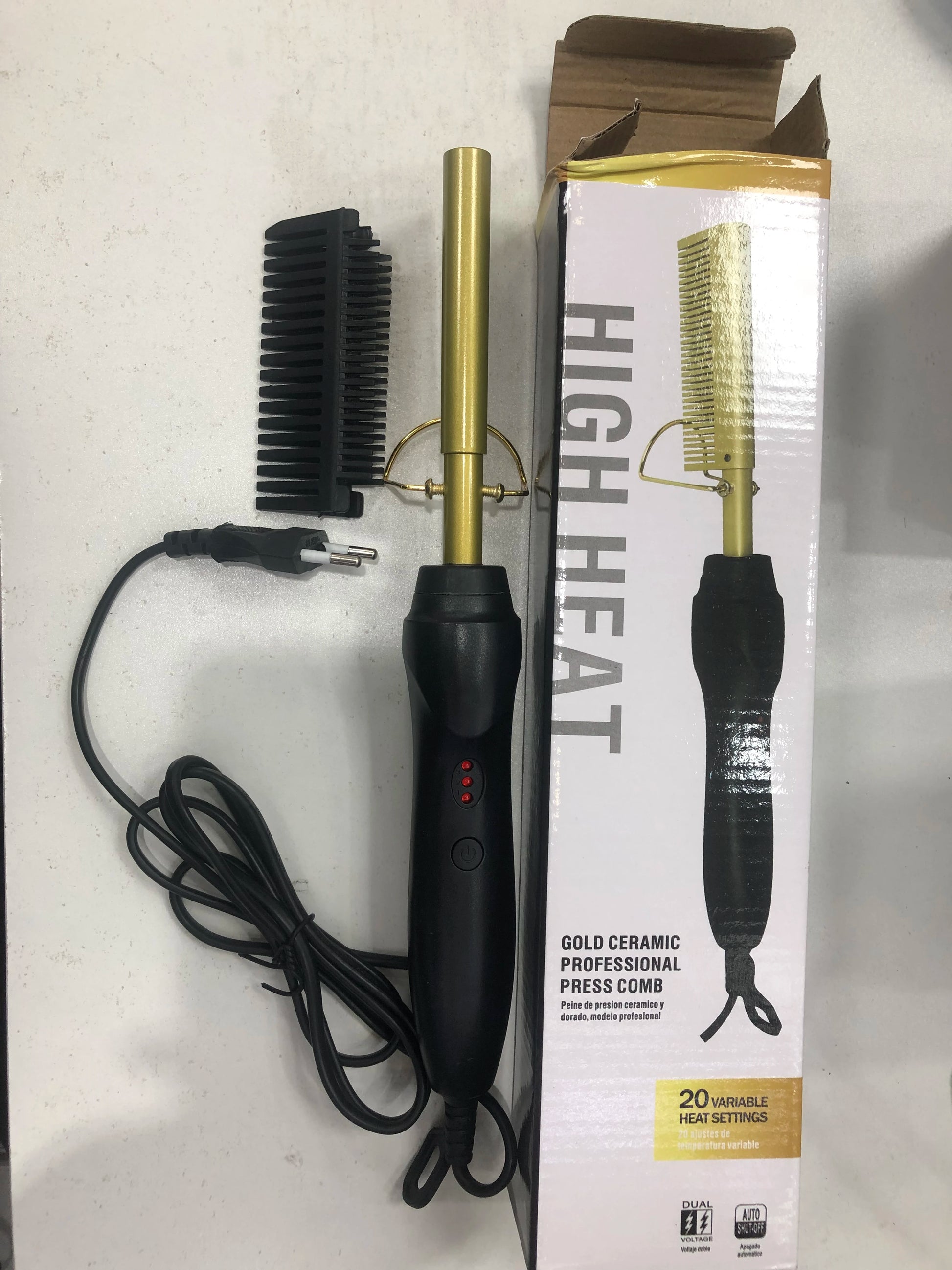 Electric Hot Heating Comb Hair Straightener Heat Pressing Combs Wet and Dry Hair Iron Straightening Brush Hair Styling Tools Beauty World Shop