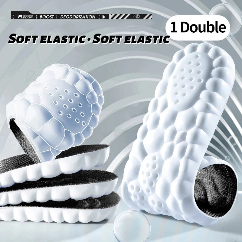 4D Cloud Technology Sports Insoles for Shoes PU Sole Soft Breathable Shock Absorption Cushion Running Orthopedic Care Insoles Beauty World Shop
