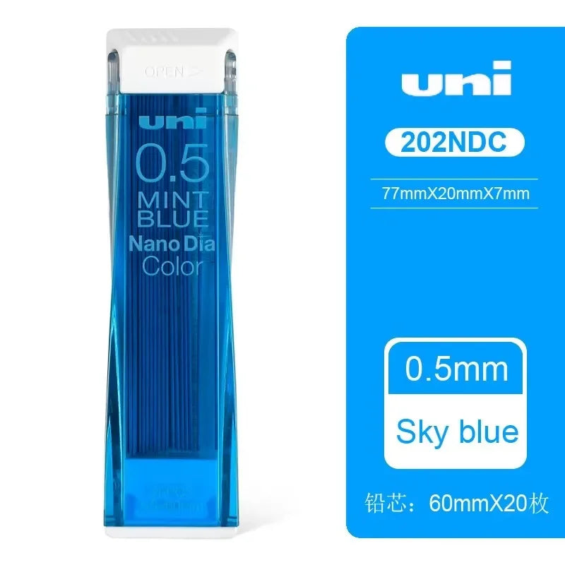 Japan Uni Nano Dia Color 0.5-202NDC Colored Mechanical Pencil Leads Refills 0.5mm Writing Supplies 202NDC Beauty World Shop