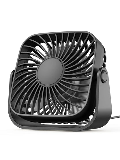 TOPK 4Inch USB Mini Portable Fan for Camping,3 Speeds Quiet Desk Table Personal Fan,360°Adjustment Standing fans for room Home Beauty World Shop