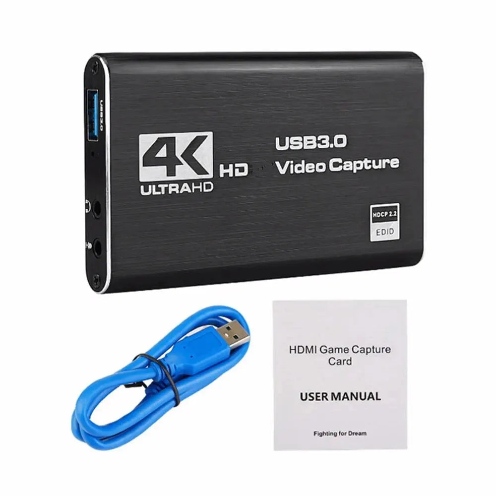 4k 1080p 60fps Hd Video Capture Card HdTV Camera Recording Box - Compatible With Usb 3.0pc Live Streaming Grabber Recorder Beauty World Shop
