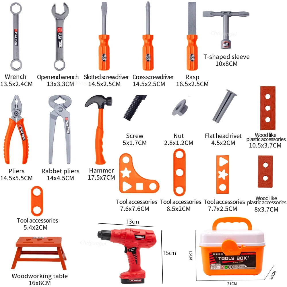 Kids Pretend Tools Kit 38/41/42 PCS Role Play Repair Construction Tool Kit Educational Learning Toys for ToddlersBoys Girls Gift Beauty Fashion