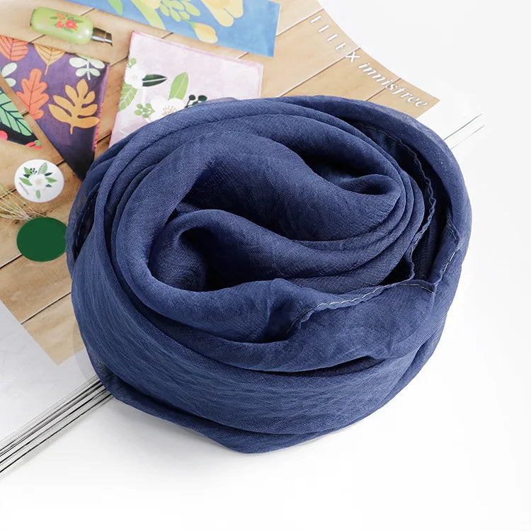 New 70X70cm Simulation Silk Scarves Women's Versatile Small Square Solid Chiffon Scarf Gauze Scarf Party Gift Beauty World Shop