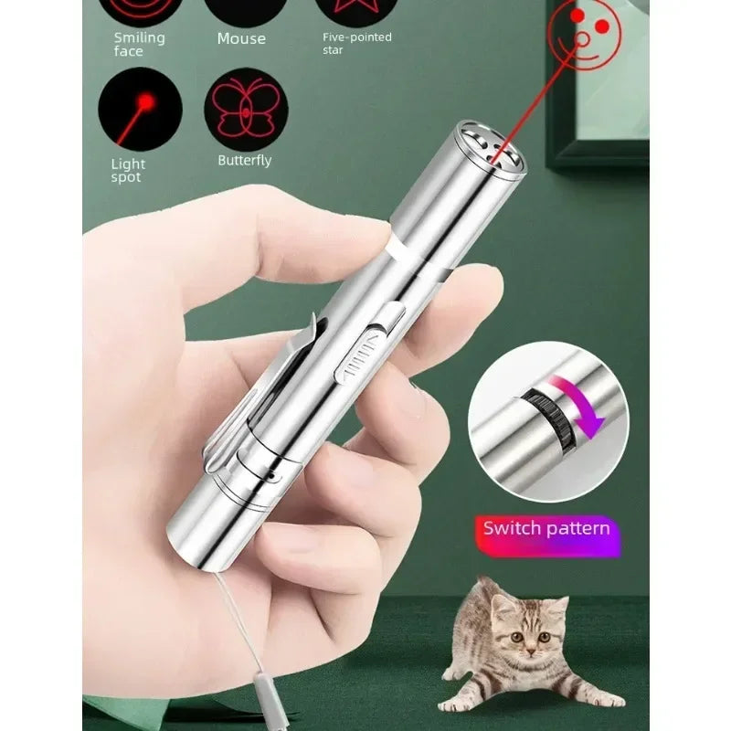 Enhanced Multifunctional Toy with USB Charging Infrared Laser Pattern Projection Interactive Cat Stick for Pet Activity Supplies Beauty World Shop