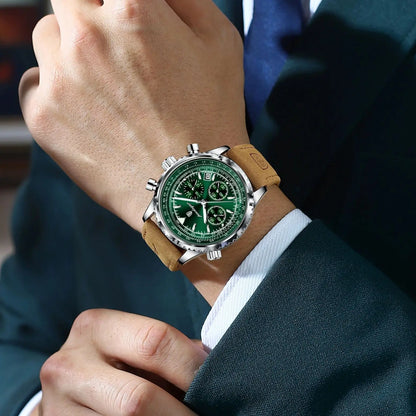 POEDAGAR Luxury Business Men's Watch Waterproof Luminous Date Chronograph Leather Man Clock Fashion Quartz Watches For Men Reloj Beauty World Shop