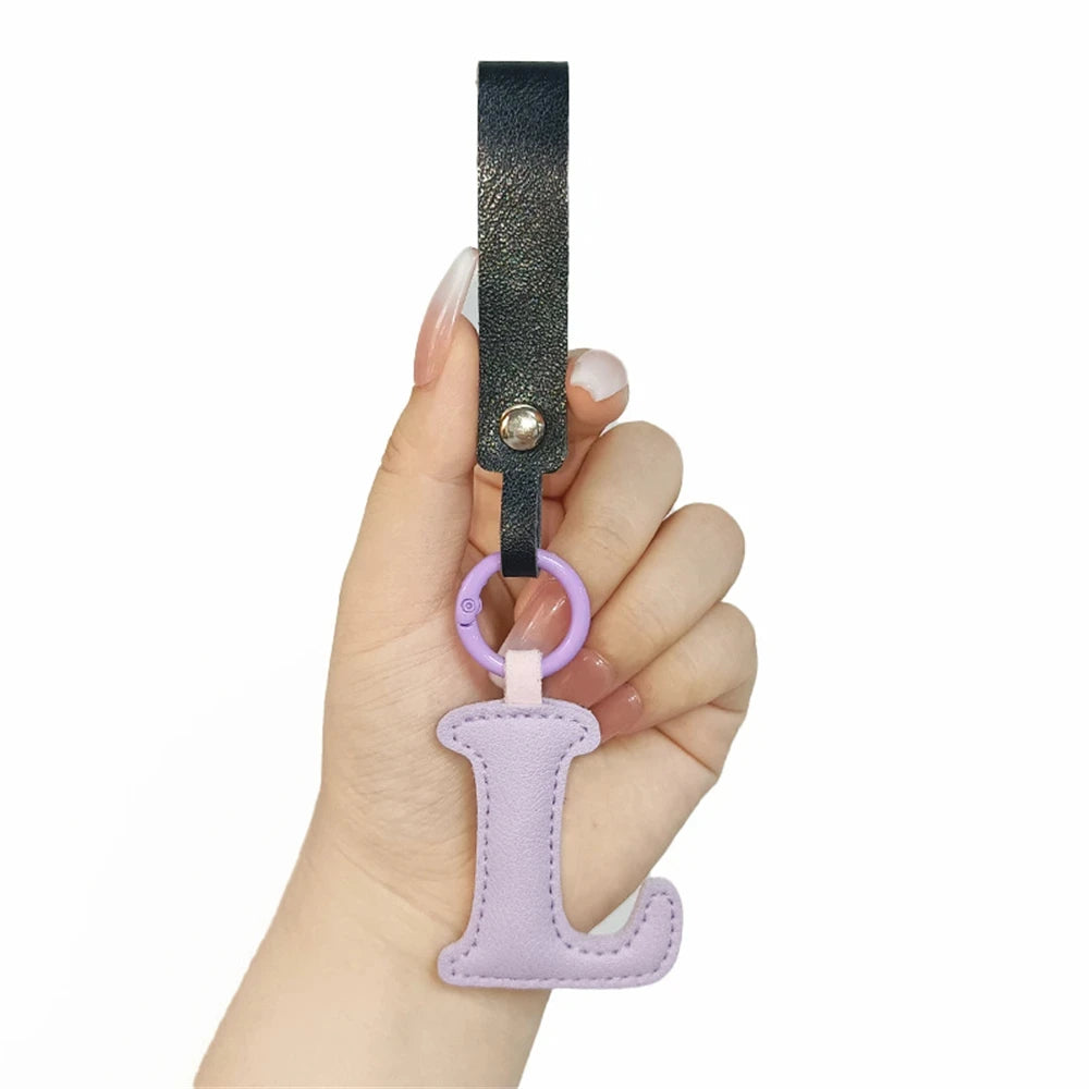 Creative PU Leather 26 Letter Keychains Fashion Alphabet Keyrings Handbag Ornaments Pendant Car Key Holder Accessories Gifts Beauty World Shop