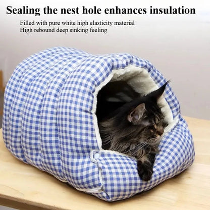 Foldable Winter Pet Sleep Bed/Bag for Cats Dogs, Thickened Semi-Enclosed Design, Soft Indoor, Christmas/Warm in autumn /winter