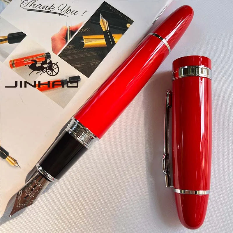 1 PCS JINHAO 159 Classic Design SIlver Trim Calligraphy Iridium Business Pen With Converter Beauty World Shop