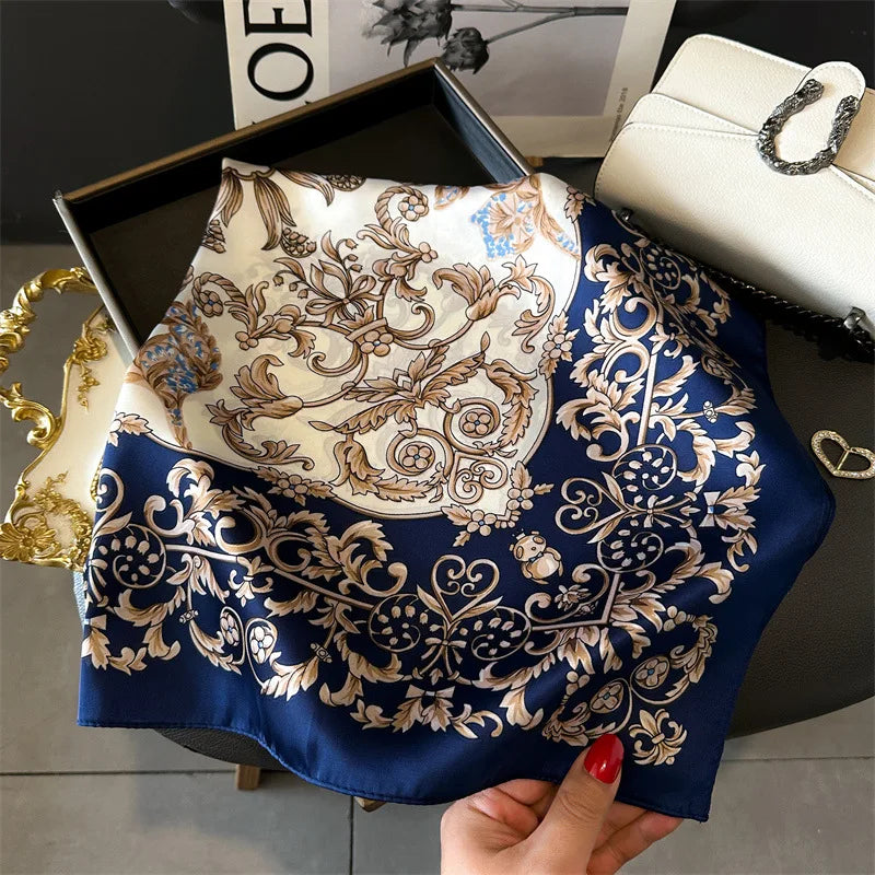 2025 New Fashion Luxury Printed Square Shawl Women 70x70cm Pashmina Silk Scarf Neck Headband Bandana Beauty World Shop