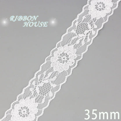 (5 yards/roll) white Lace ribbon fabric Webbing Decoration Lovely gift packing polyester Material Home Accessories Store