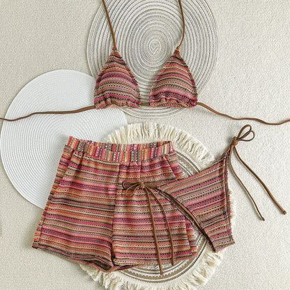 New Sexy Striped Bikinis Female Swimsuits Women 3 Piece Swimwear Beach Swim Wear Bathing Suits Brazilian Bikini Set Pool Bather Beauty World Shop
