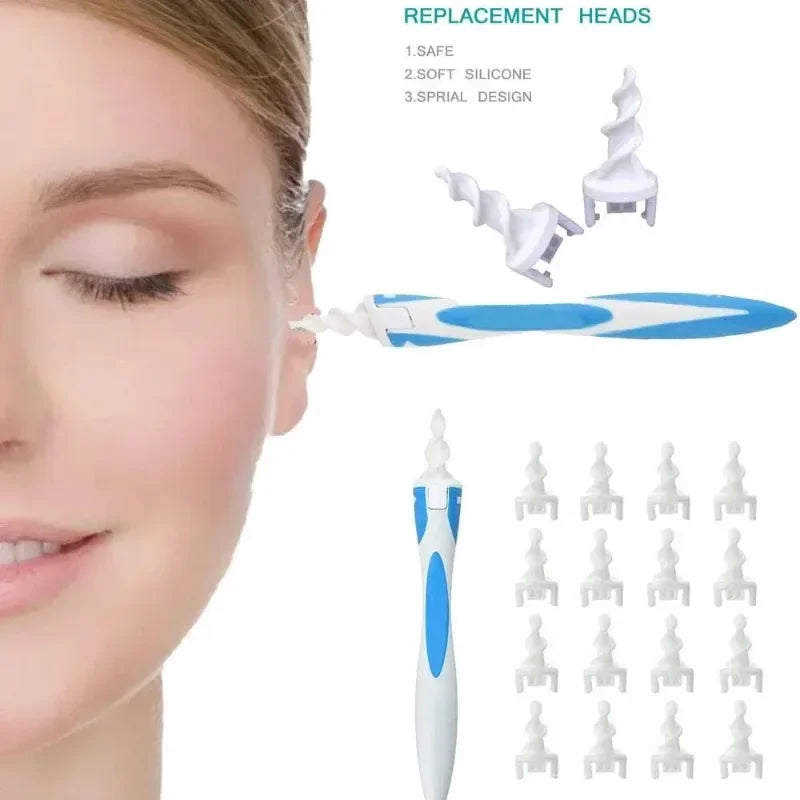 Ear Wax Remover Tool Ear Cleaner With Soft Silicone 16 Replacement Tips Simply To Grab Extract Earwax Beauty World Shop