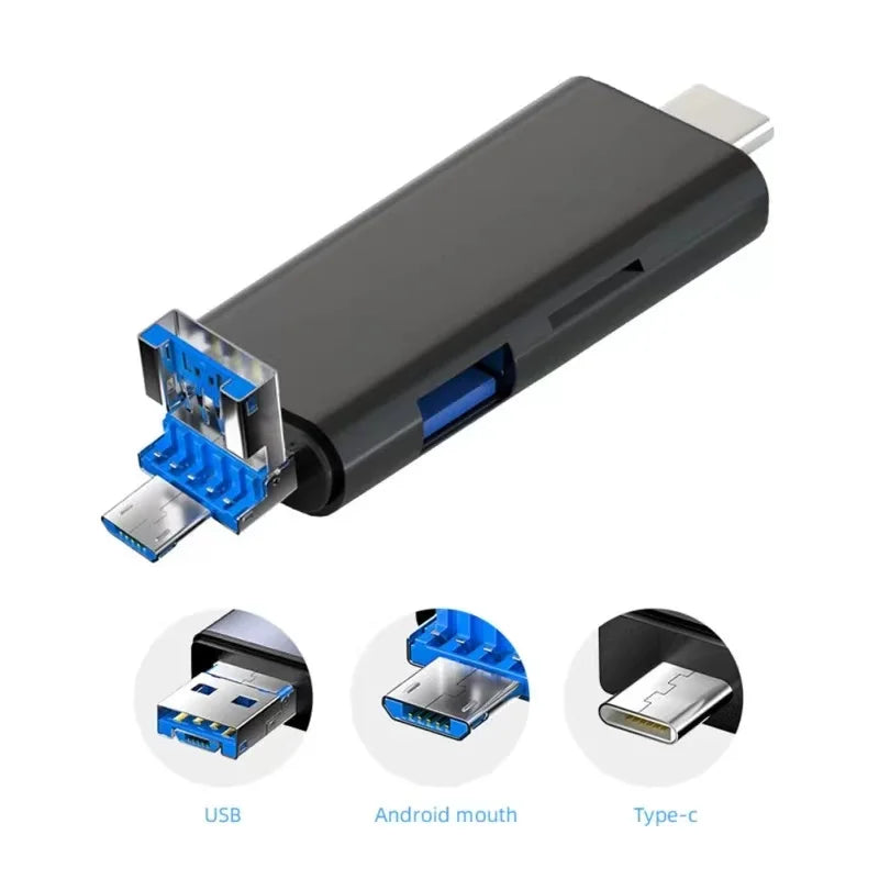 5 In 1 Multifunction USB 3.0 Type C USB Micro USB SD TF Memory Card Reader for Android IPhone Computer Dock OTG Type C Adapter Beauty World Shop