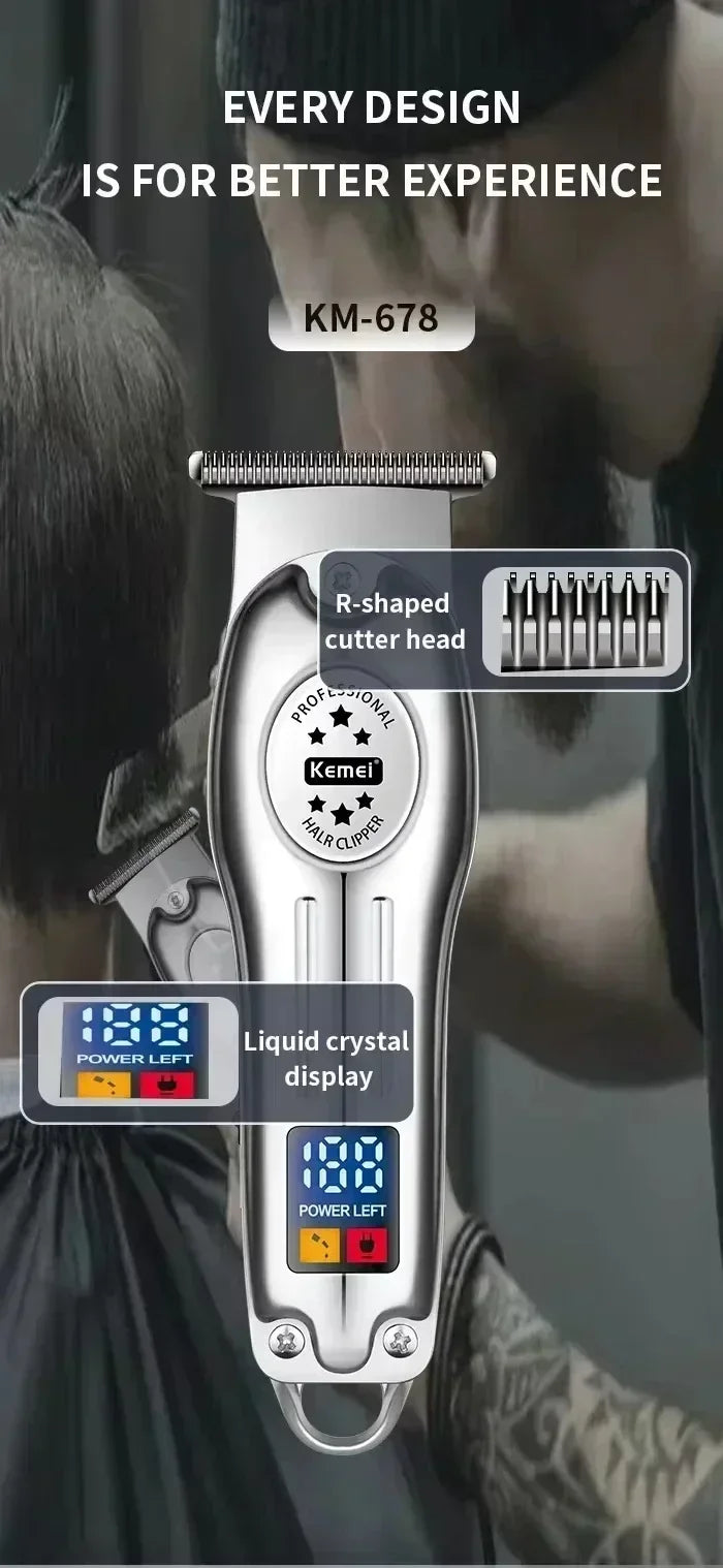 Kemei Hair Clippers KM-2628 KM-678 KM-2024 Professional Electric Beard Clipper Rechargeable Men's Shaver Hair Trimmer Kit Men Beauty Trend Shop