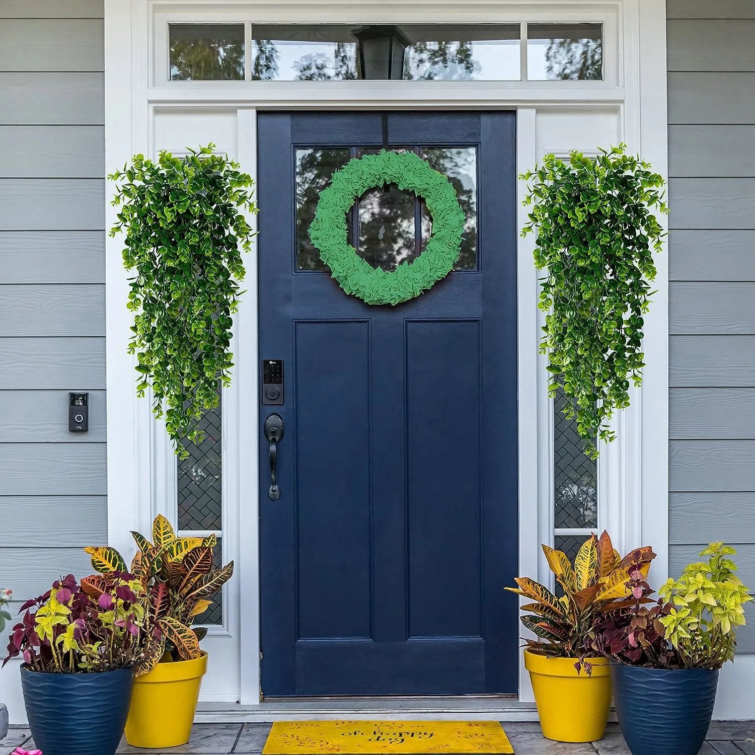 Artificial Plastic Plants Fern Vine Festival Garland Wedding Wreath Arch Decor Home Room Garden Wall Christmas HotSale Yard Prop Beauty World Shop