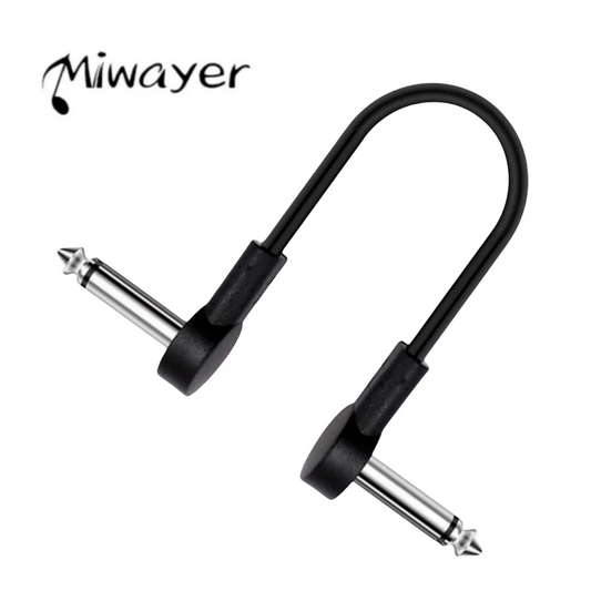 Miwayer Guitar Effect Pedal Flat Patch Cables 5 Inch Length with 1/4 Inch Right Angle Connectors Patch Cable Kit 1 Packs Beauty World Shop