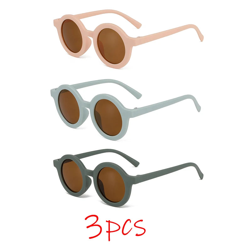 Children's sunglasses, inset style  round frame, 1-7 year old baby sunglasses, sun shading, sun protection Beauty World Shop