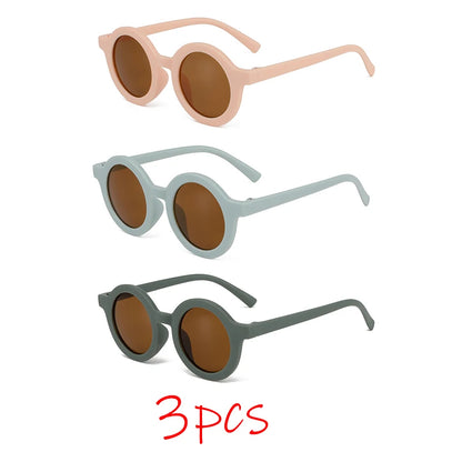 Children's sunglasses, inset style  round frame, 1-7 year old baby sunglasses, sun shading, sun protection Beauty World Shop