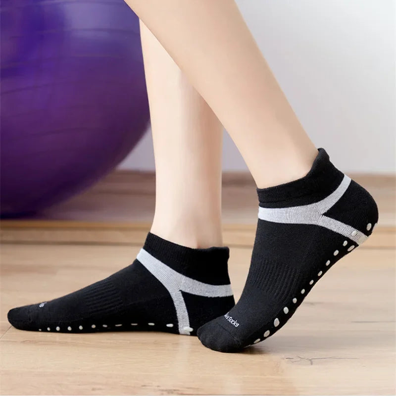 Yoga Socks Men Women Professional Silicone Non-slip Pilates Socks Large Size Indoor Floor Gym Fitness Cotton Dance Sports Socks Beauty World Shop