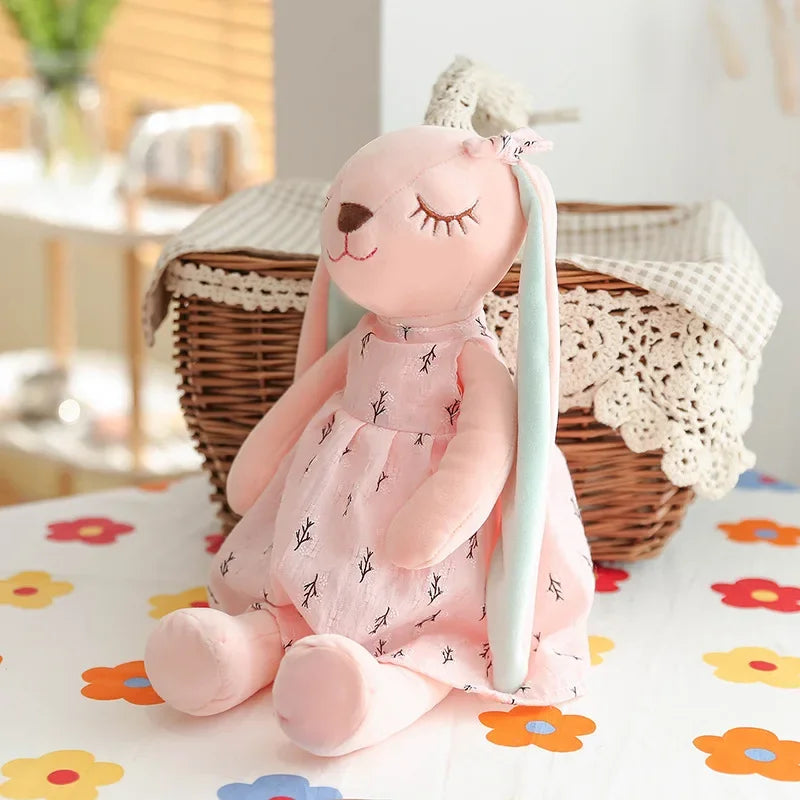 Kawaii Long Ear Rabbit Plush Toys Baby Sleep Comfort Dolls Stuffed Soft Animal Toys Lovely Rabbit for Children Girls Room Decor Beauty Fashion